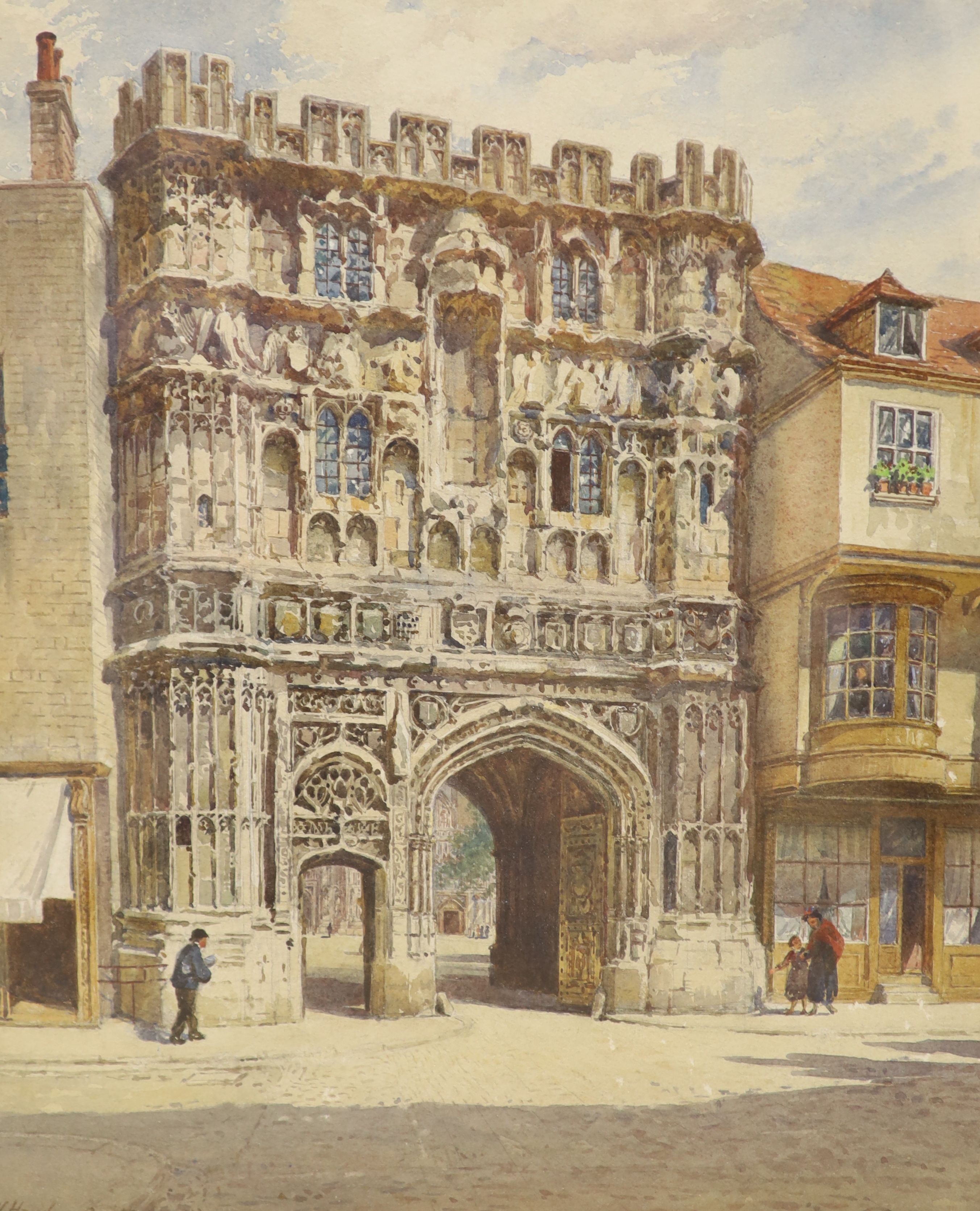William Harding Smith (1848-1922), watercolour, Medieval gateway, signed, 42 x 34cm